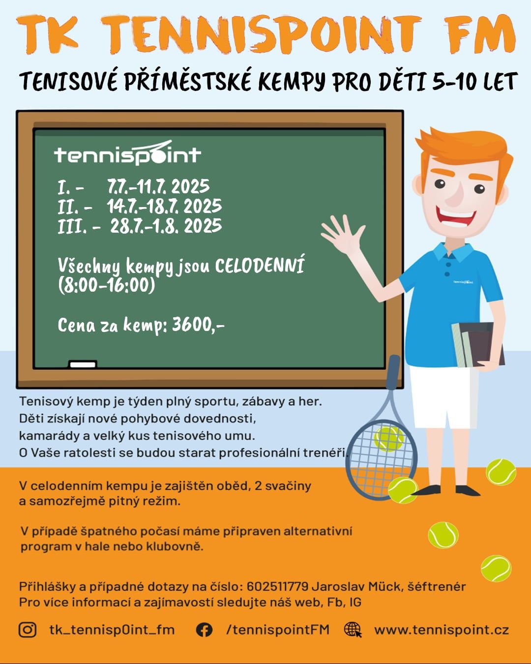 Tenisové příměstské kempy pro děti 5-10 let